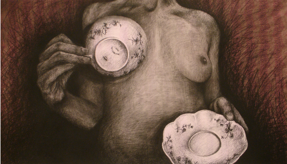 "Everyday China (fortunate)", mixed media on paper, 22” x 40”, 2006
