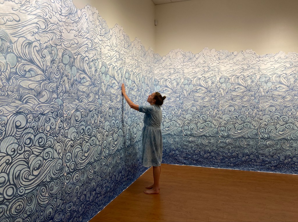 "The Flood", screenprint on Tyvek, varies—125 continuous feet, 2024